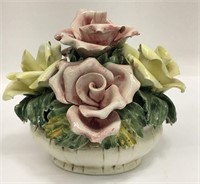 Capodimonte Italy Porcelain Flower Pot