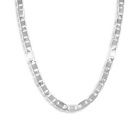 Sterling Silver Diamond Cut Modern Design Necklace