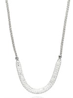 Sterling Silver Sparkling Mesh Crystal Necklace