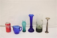 Cobalt Anchor Creamer w/ 4 Nice Vases