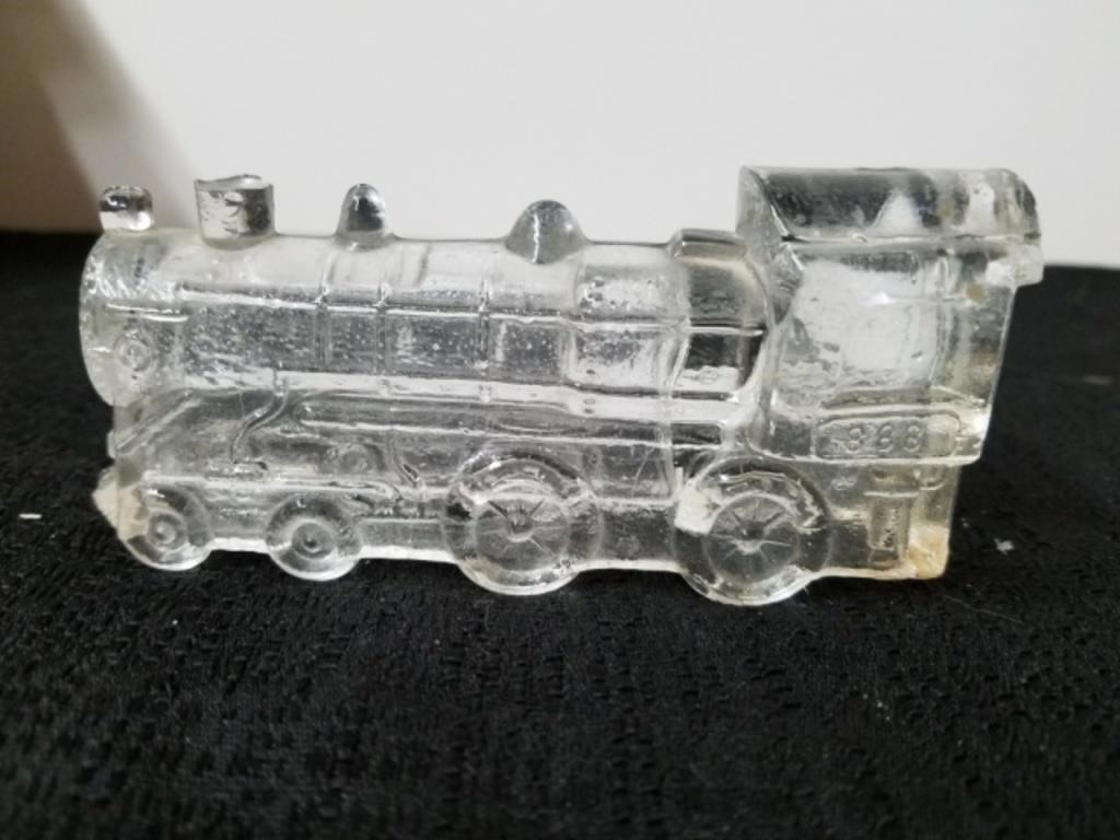 Vintage glass train engine 2 X 4.25 in