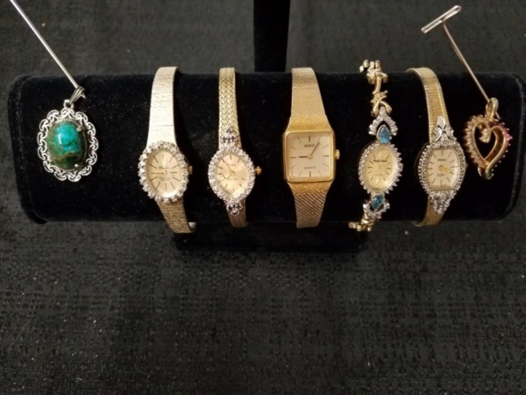 Group of women's watches with two necklace