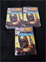 Three new packs of Star Wars playing cards Boba