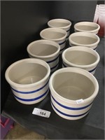 Vintage Roseville Blue Double Striped Stoneware