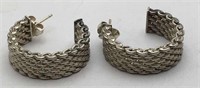Sterling Silver Tiffany & Co Hoop Earrings