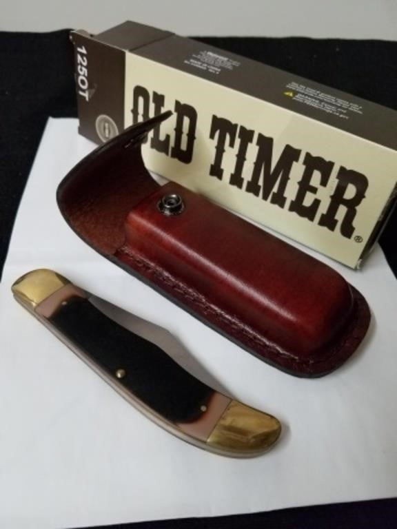 New Old Timer pocket knife with leather carry