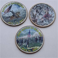 Group Of 3 Civil War Half Dollar Coins