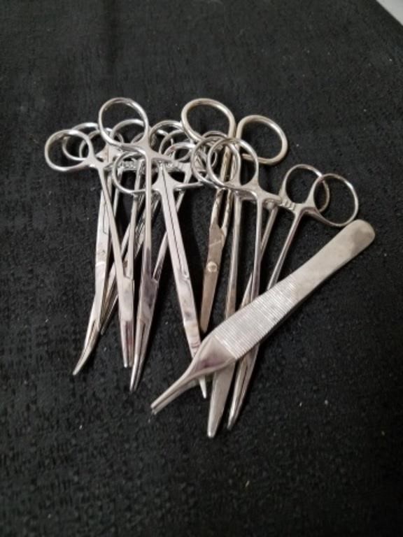 Large group of suture scissors