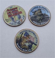 Group Of 3 World War Half Dollar Coins