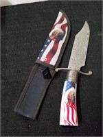 12-in Eagle Bowie etched bald eagle knife with