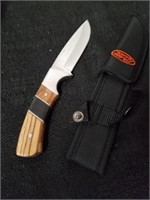 New 8-in Black zebra wood Hunter knife with