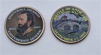 2 Civil War Half Dollar Coins