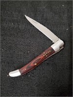 New French style 4-in red pakka wood pocket knife