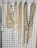 Group of costume pearl necklaces