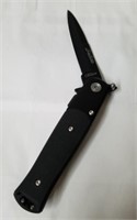 New 4-in stiletto black pocket knife Milano