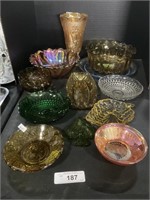 Indiana Glass Co, Carnival Glass, Zodiac Bowl.
