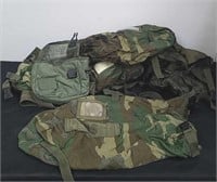 group of Military bags and one pouch