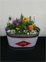 16x 10.25 x 9 in Coca-Cola pale with flowers