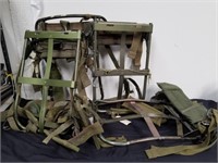 Four military hikers backpack frames