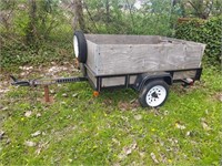 6ft X 4ft Utility Trailer with Wood Sides and