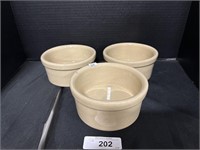 (3) Roseville Stoneware Bowls.