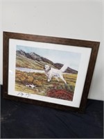 Signed framed picture Hank and willow ptarmigan