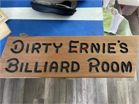 Dirty Ernies Billiard Room Wood Sign (living