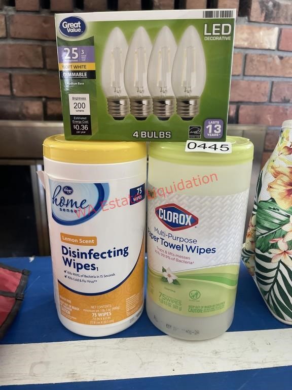 Wipes and Light Bulbs (Dining room)