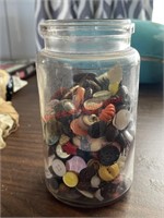 Canning Jar of Old Buttons (Dining room)