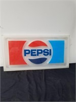 Pepsi sign plastic 12.5 x 24 in