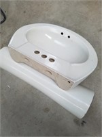 Bathroom pedestal sink think is 22.5 X 17 and the
