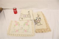 Embroidered Table Toppers & Runners, Stains