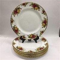 8 Royal Albert Old Country Roses Dinner Plates
