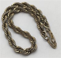 14k Gold Plate Rope Bracelet