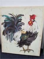 Canvas framed rooster picture 22 x 19