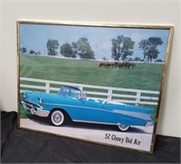 Framed 57 Chevy Bel Air picture 16 x 20 in