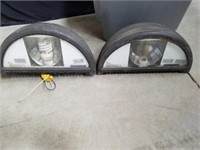 Two exterior wall lights