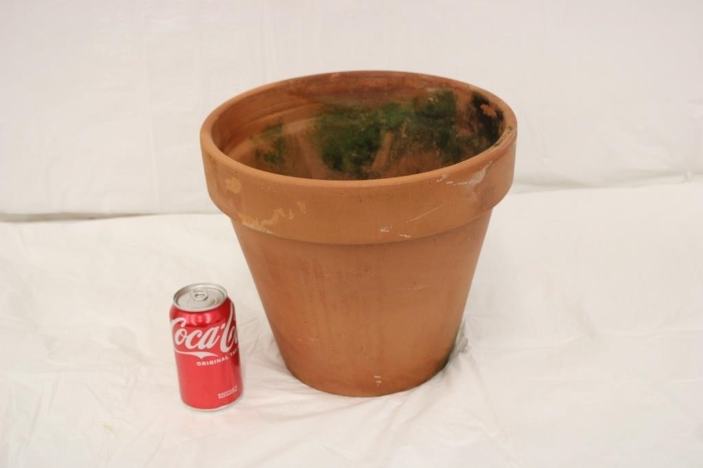12" Round Clay Flower Pot #1