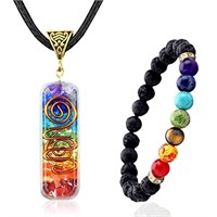 7 Chakra Necklace and Bracelet Set for women &