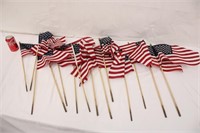 Fourteen 23" American Flags, Used