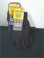 Six new pairs of large brown Jersey gloves