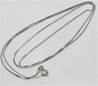 18k White Gold Box Chain Necklace