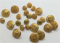 Group Of Gold Tone Waterbury Buttons