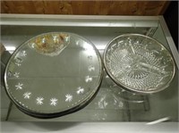Divided Crystal Dish w/ Silver Trim, Silver Trim