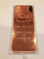 1 (One) Pound .999 Copper Bullion Bar These bars
