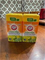 Two containers of arm & hammer disinfecting wipes