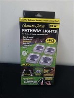 New four count Square Solar Pathway lights