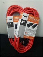 Two new 25 ft outdoor extension cords