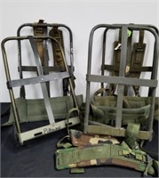 Four military backpack frames