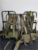 Four military backpack frames